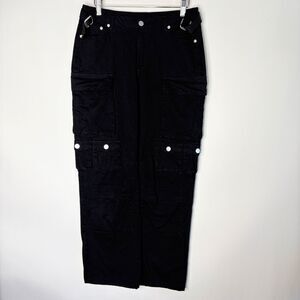 Justify Cargo Pants Y2K 90's Style Goth Black Pockets Women Size M